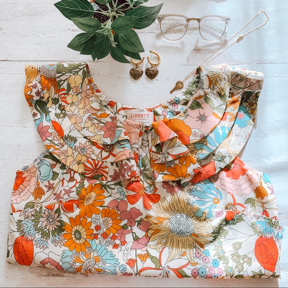 Retro Sleeveless Liberty of London Tank Top SZ S